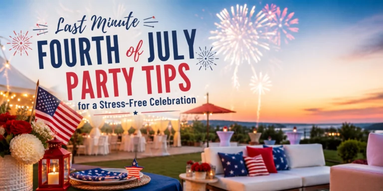 Party celebration outside with fireworks