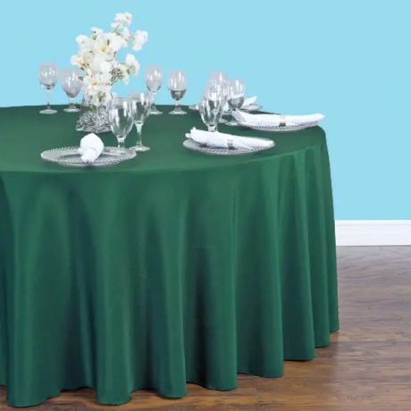 108 inch round polyester tablecloth hunter green