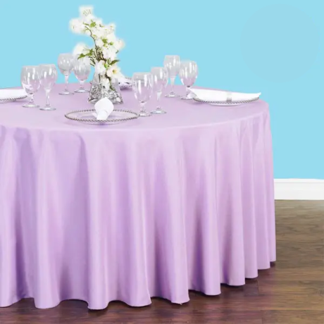 108 inch round polyester tablecloth lavender 1