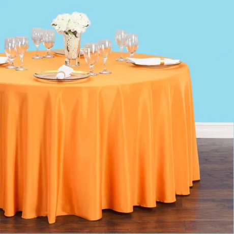 108 inch round polyester tablecloth orrange