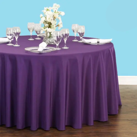 108 inch round polyester tablecloth purple 1