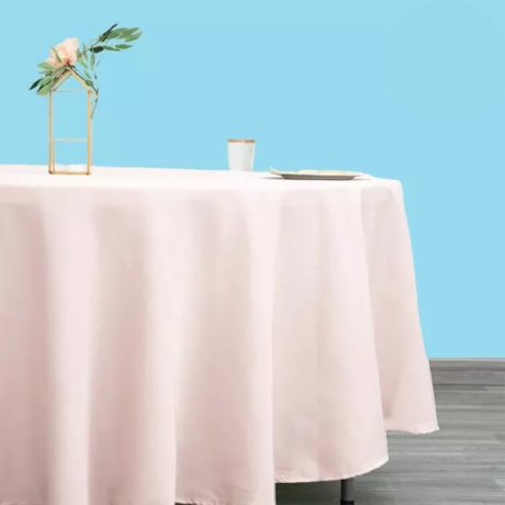 108 inch round polyester tablecloth rose gold