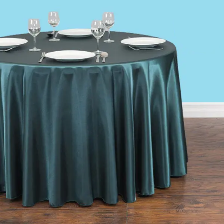 108 inch round satin tablecloth hunter green