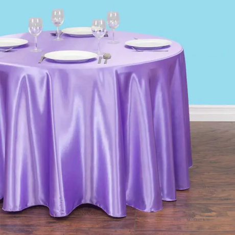 108 inch round satin tablecloth lavender