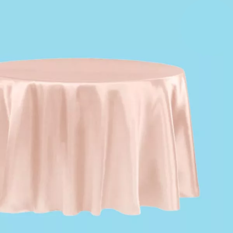 108 inch round satin tablecloth rose gold