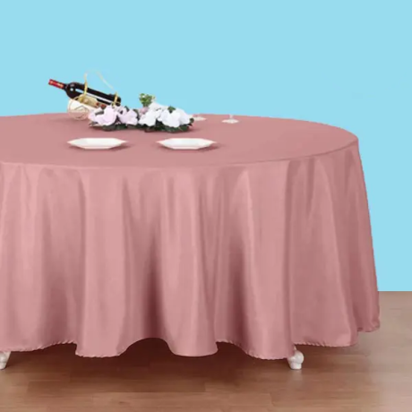 120 inch round polyester tablecloth dusty rose