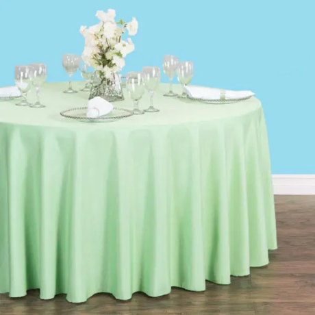 120 inch round polyester tablecloth hemlock