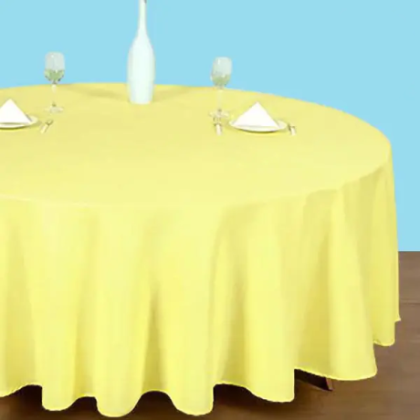 120 inch round polyester tablecloth yellow
