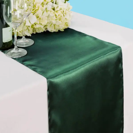 14 by 108 inches satin table runner hunter green