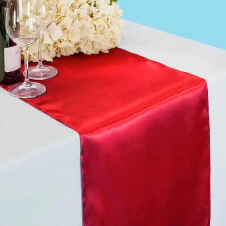 14 by 108 inches satin table runner red