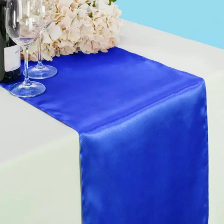 14 by 108 inches satin table runner royal blue