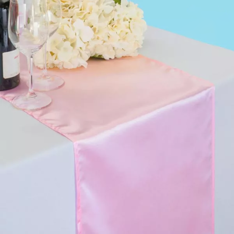 14 by 108 inches satin table runner baby pink