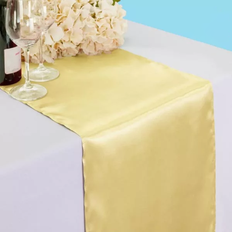 14 by 108 inches satin table runner gold