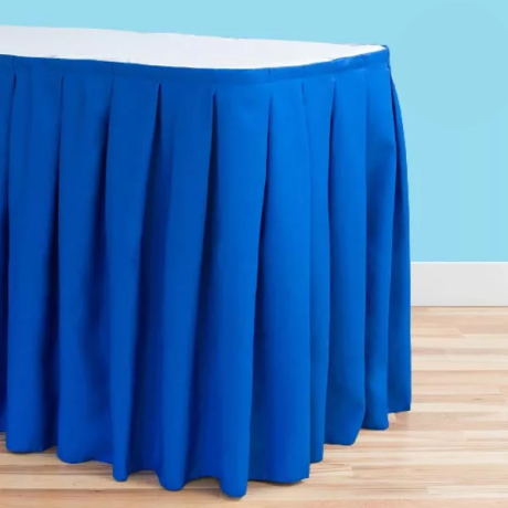 14 ft polyester table skirt royal blue