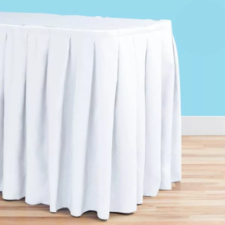 14 ft polyester table skirt white