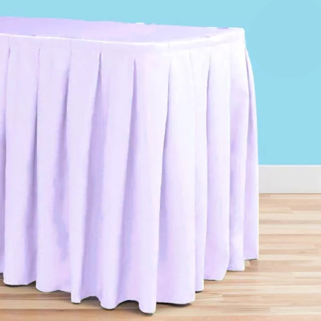 17 ft polyester table skirt lavender