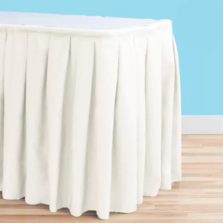 17 ft polyester table skirt ivory