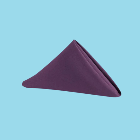 20 by 20 polyester napkins eggplant