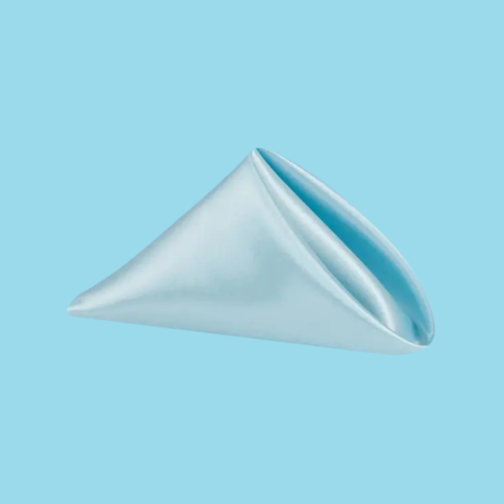 20 by 20 satin napkins baby blue