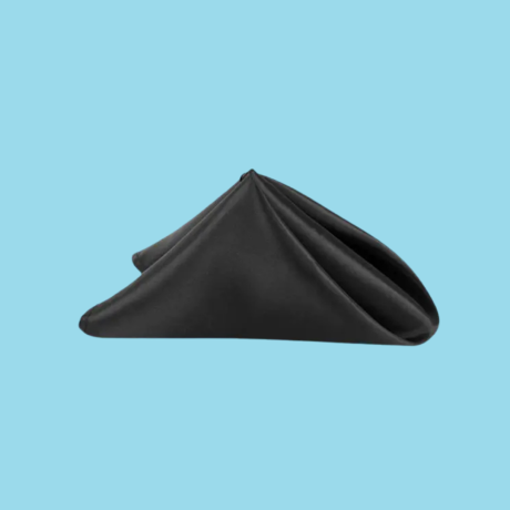 20 by 20 satin napkins black
