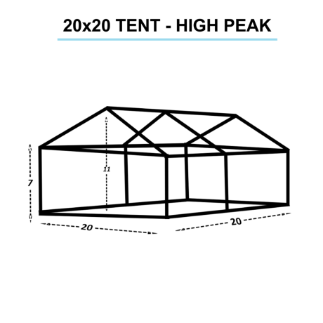 20x20 high peak tent