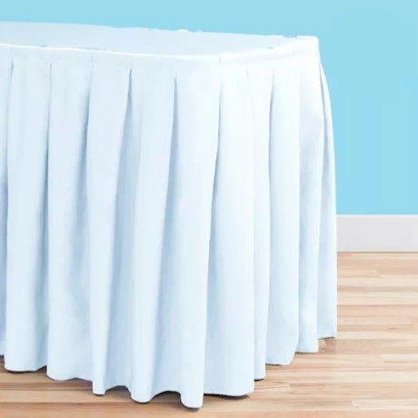 21 ft polyester table skirt baby blue