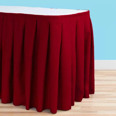 21 ft polyester table skirt burgundy