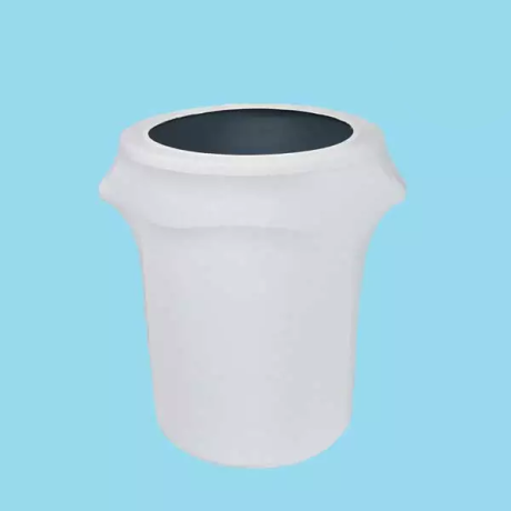 32 gallon black trash bin spandex cover white