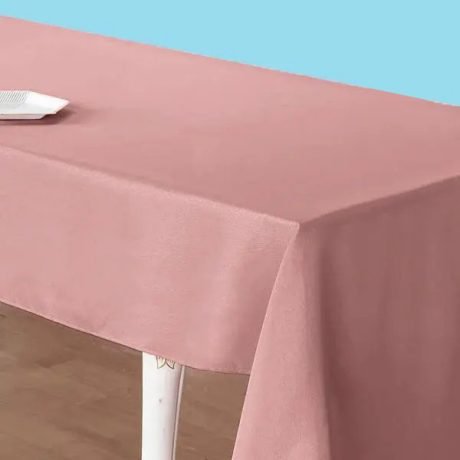 60 by 102 inches rectangular polyester tablecloth dusty rose 1 1