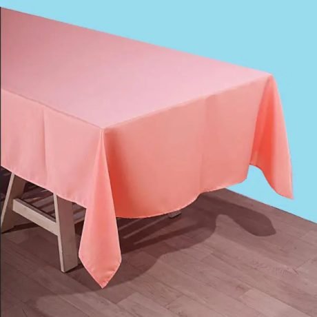 60 by 78 inches rectangular polyester tablecloth coral