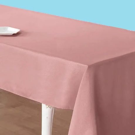 60 by 78 inches rectangular polyester tablecloth dusty rose