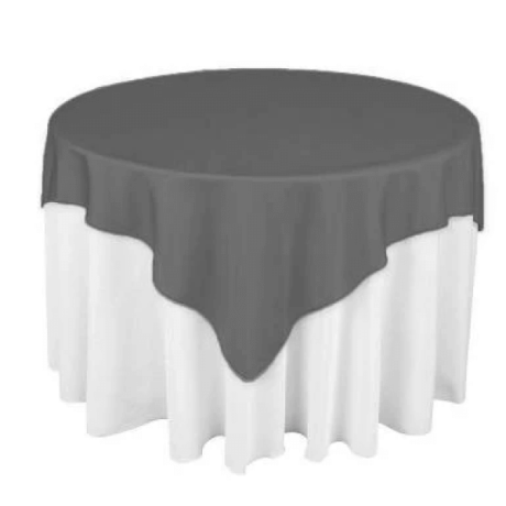 60in Square Charcoal Polyester Tablecloth for event setup – perfect for party event equipment rentals and delivery in Los Angeles