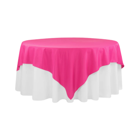 60in square fuchsia table overlay