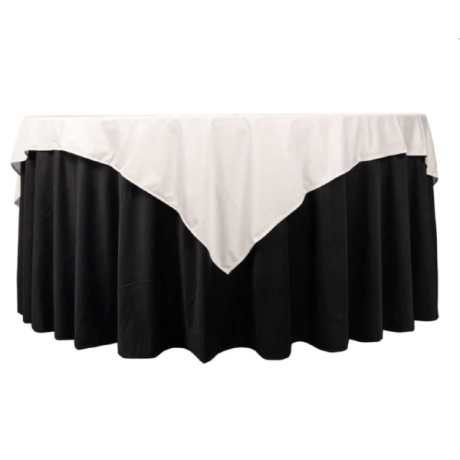 60in Square Ivory Polyester Tablecloth for event setup – perfect for party event equipment rentals and delivery in Los Angeles