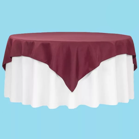72 inches square polyester table burgundy