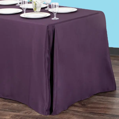 90 by 108 inches rectangular polyester tablecloth eggplant