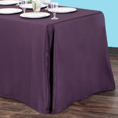 90 by 132 inches rectangular polyester tablecloth eggplant