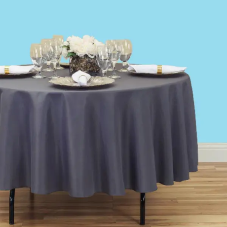 90 inch round polyester tablecloth baby charcoal