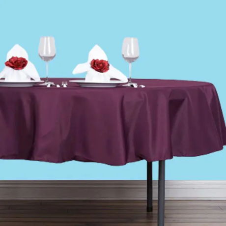 90 inch round polyester tablecloth eggplant