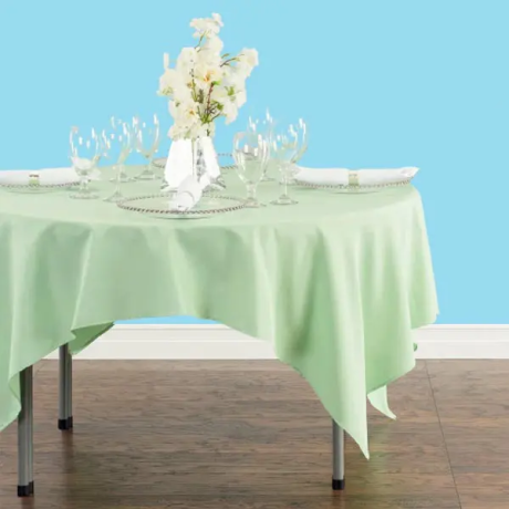 90 inch round polyester tablecloth hemlock