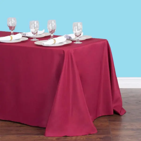 Inches rectangular polyester tablecloth burgundy