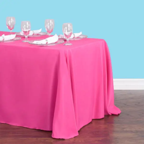 Inches rectangular polyester tablecloth fuchsia