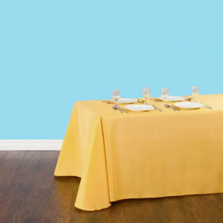 Inches rectangular polyester tablecloth gold