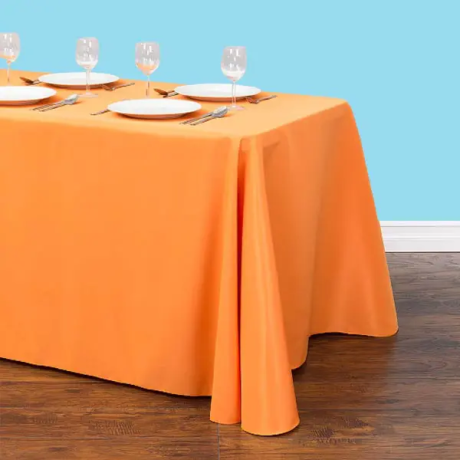 Inches rectangular polyester tablecloth orange