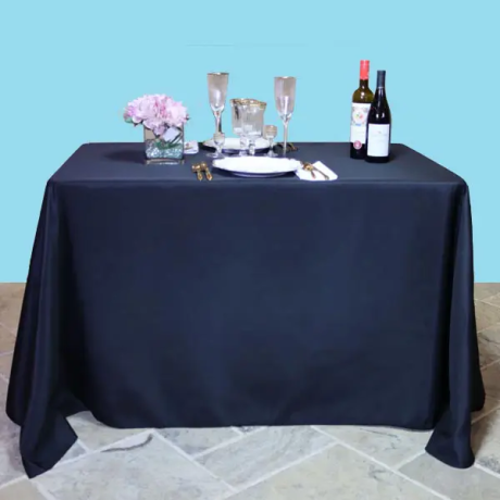 Rectangular polyester tablecloth black 1