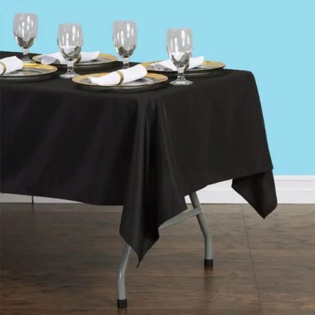 Rectangular polyester tablecloth black 2