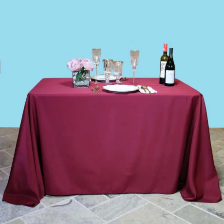 Rectangular polyester tablecloth burgundy 1