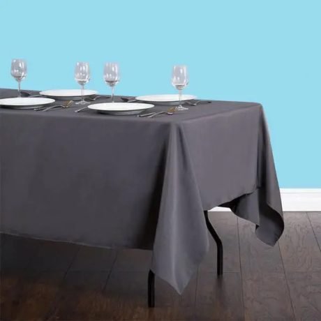 Rectangular polyester tablecloth charcoal