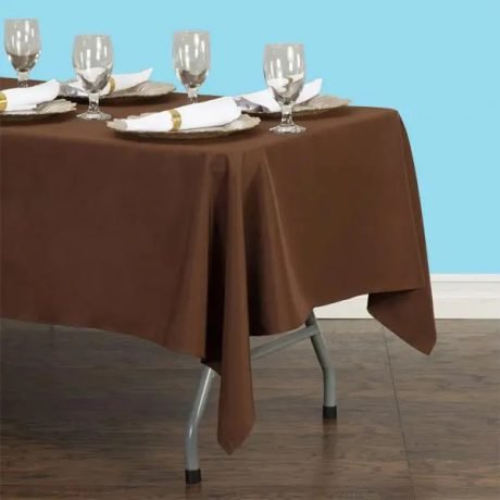 Rectangular polyester tablecloth chocolate