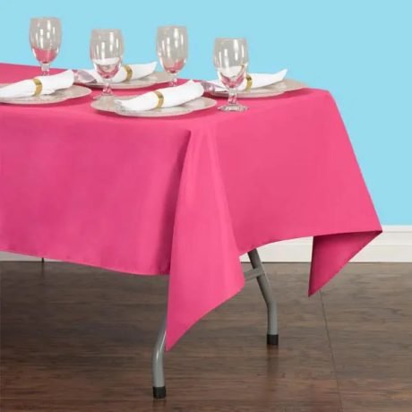 Rectangular polyester tablecloth fuchsia 1
